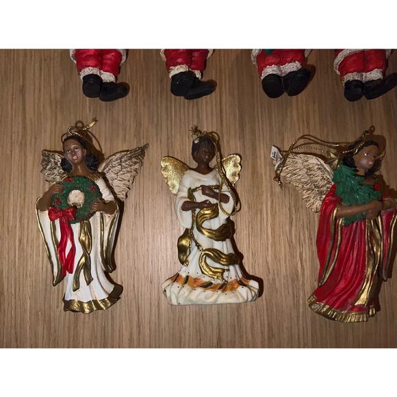 Vintage Midwest Black African Santa Angels Ballerina Ornaments Lot of 11 - Picture 5 of 11
